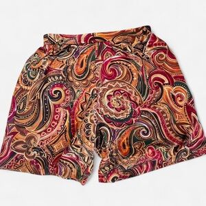 Vintage Block Island Petites By Marina Pappas 90s Funky Retro Paisley Shorts